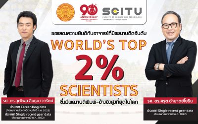 ขอแสดงความยินดีกับอาจารย์ที่มีผลงานติดอันดับ World’s Top 2% Scientists ที่จัดอันดับโดย Stanford University